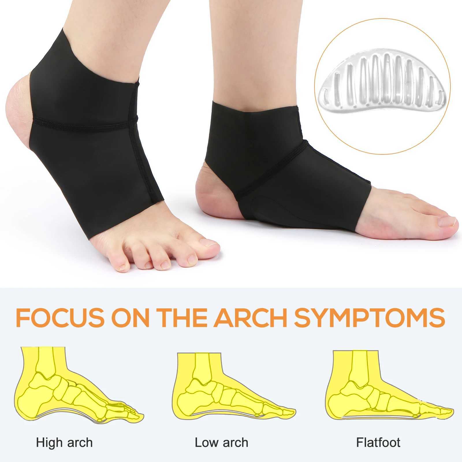 1 Pair Arch Support Brace With Gel Ankle Protector Flat Foot Socks with Gel Inserts Insole Cushion For Ankle Arch Pain Relief Y240913