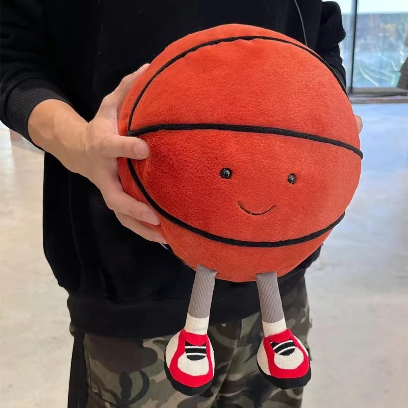 Jelly Cat Fun Sports Plush Basketball Bed Billiards Black Eight Football Baby Doll Pet Toy 240904
