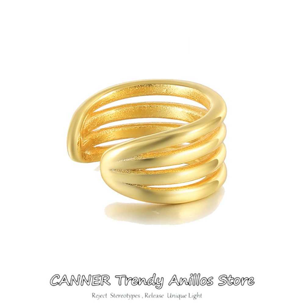 CANNER 1Piece 925 Sterling Silver Smooth Layered Line Non-pierced Ear Cuff Clip Earrings for Women Fine Jewelry Gifts PendientesX240913