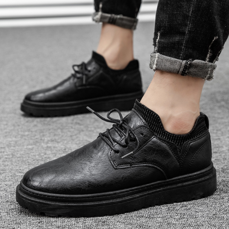 Genuine Autumn Men Business Casual Office Formal Natural Leather Shoes Man Dad Flats k09 dc46