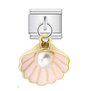 Charm Pendant Bead Bracelet Single Shell Pearl Titanium Steel Strap Chain Italian Charms Italian Charm Links Fit 9Mm Bracelet Jewelry DIY Making Gifts