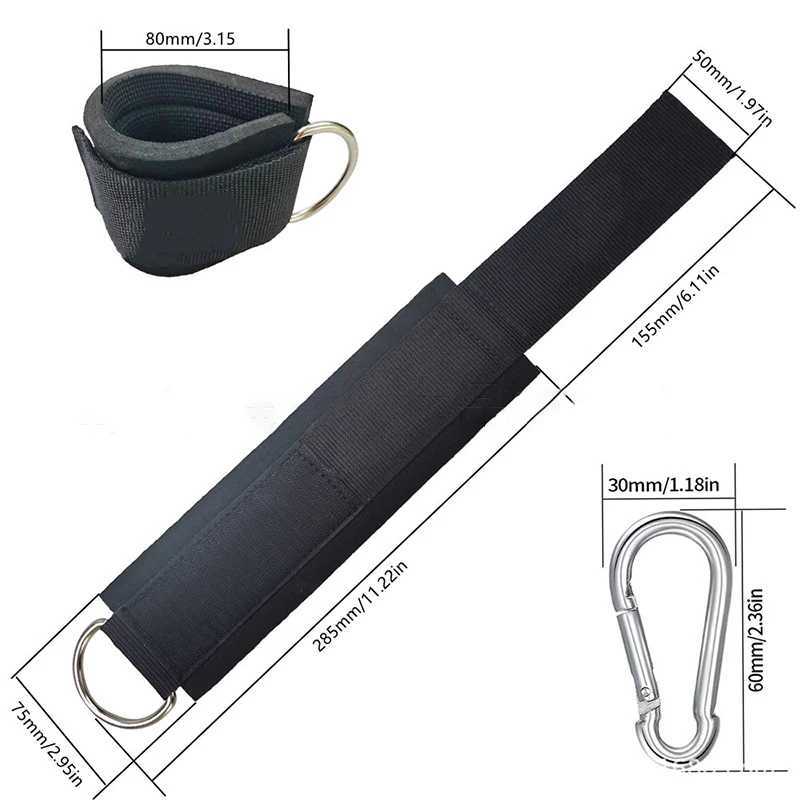 Fitness Adjustable D-Ring Ankle Cuffs Sport Ankle Straps For Cable Machines Gym Leg Pulley with Buckle Sport Feet Guard Workout Y240913