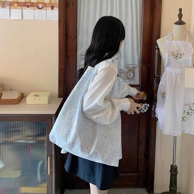 Pleated Elegant Womens Shoulder Bag Japanese Style Literary Aesthetic Shopper Casual Sweet 2024 Fashion Female Handbag 240913