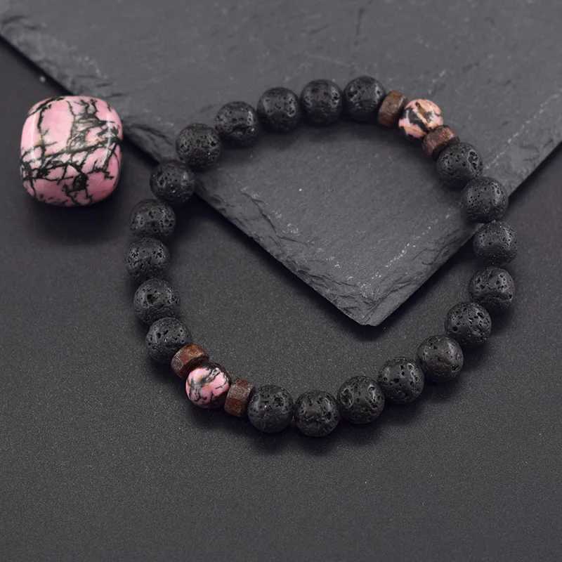 Authentic diamond bead bracelet for men and women natural energy volcanic stone bead elastic wrist bracelet yoga therapy gemstone jewelry W240913