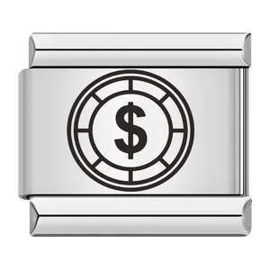 Hot Sell Laser Engraving Chess Card Entertainment Pattern Titanium Steel DIY Italian Bracelet Charm Links Stainless Steel Fit 9Mm Bracelet Jewelry Mak