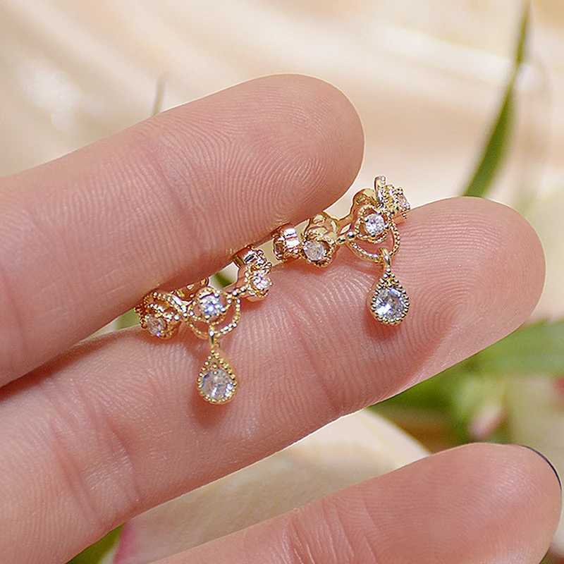 Bohemia Charm Ear Bone Clip Earrings for Women 14k Plated Gold Zirconia No Pierced Ears Earring Birthday Gift Jewelry PendantX240913