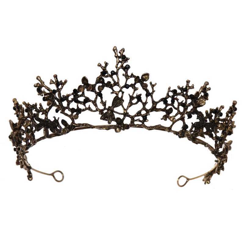 Baroque Vintage Crystal Crown Tiara Rhinestone Princess Butterfly Prom Crowns And Tiaras Bridal Wedding Hair Accessories JewelryX240913