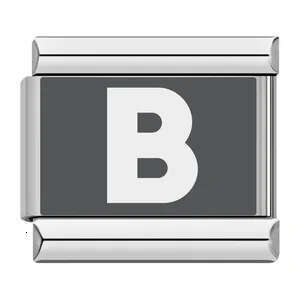 Laser engraved 26 English letters module stainless steel bracelet Italian Bracelet Italian Charm Bracelet Fit 9mm Bracelet Jewelry DIY Making Gifts