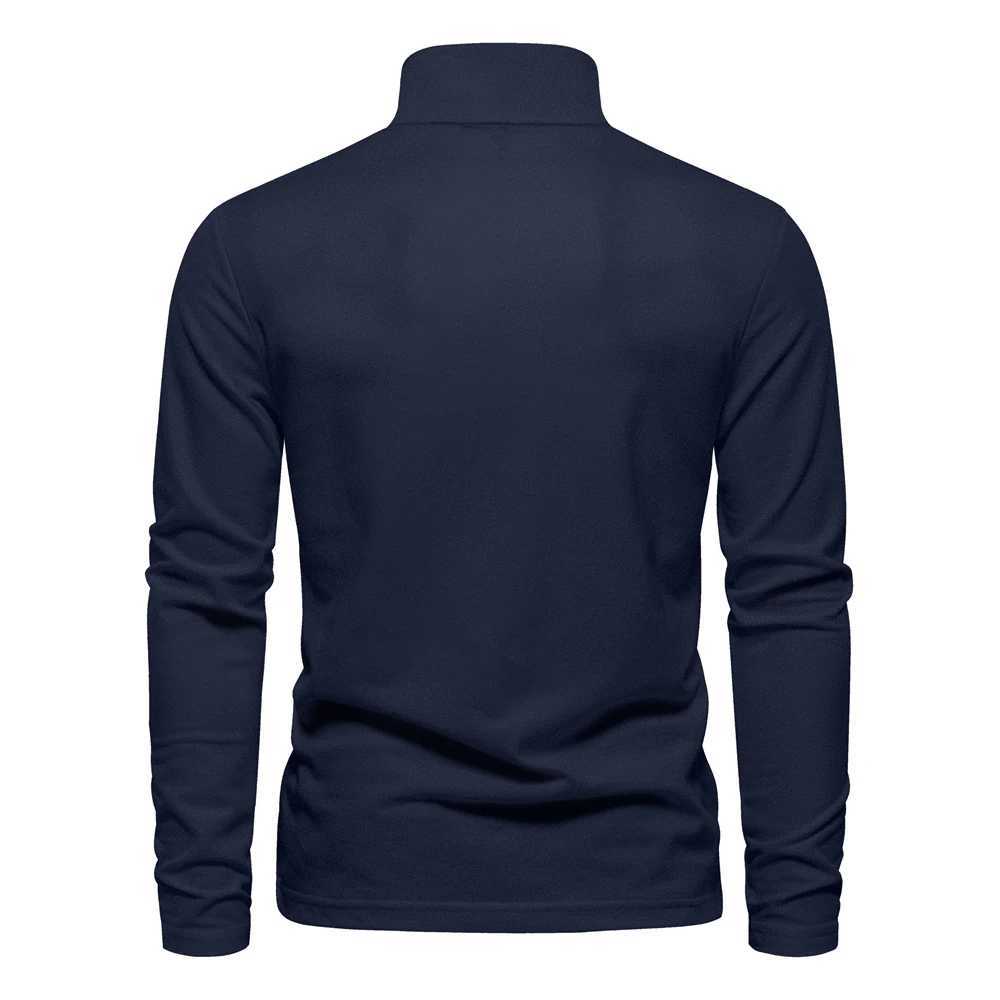 New mens polo T-shirt embroidered solid color long sleeved golf polo shirt mens spring social business polo top W250414