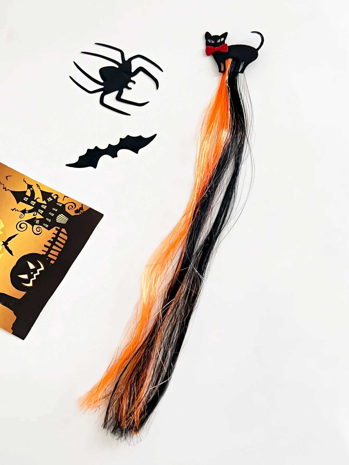 Hair Clips Barrettes 1Pcs Halloween Wig for Girls Women Colored Extensions Accessories Hairpin Party Present H240913