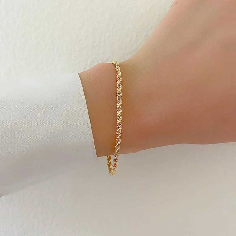 Twist Rope Chain Bracele Bangle for Women Stainless Steel 5mm 316L Stainless Steel Homme 15cm 19cmX240913