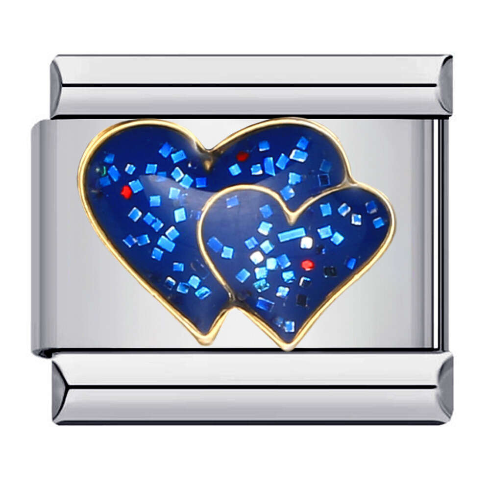 New Titanium Steel Welding Enamel Cartoon DIY Beads Italian Charm Bracelet Italian Charm Links Stainless Steel Fit 9mm Bracelet Jewelry DIY Making Gif