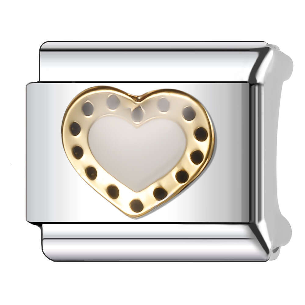 New Women's Gift Sweet heart love heart Bead Italian Charms Links Bangle Beads Fit 9mm Stainless Steel Bracelet Making DIY For Women Fashion Jewe