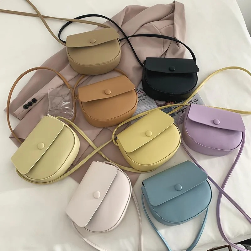 Fashion womens Pu leather cross body bag solid color flip messenger bag handbag womens shoulder bag handbag 240912