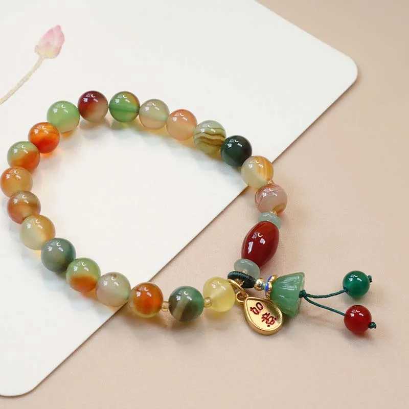 New China style colorful bead bracelet for women retro natural stone ethnic handmade chain bracelet jewelry gift W240913