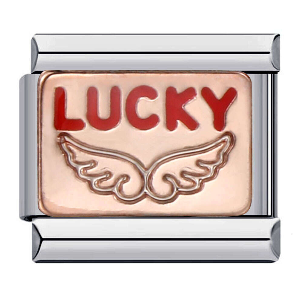 Big Red Love Titanium Steel Welding Enamel DIY Module Italian Charm Bracelet Italian Charm Links Stainless Steel Fit 9mm Bracelet Jewelry DIY Making G