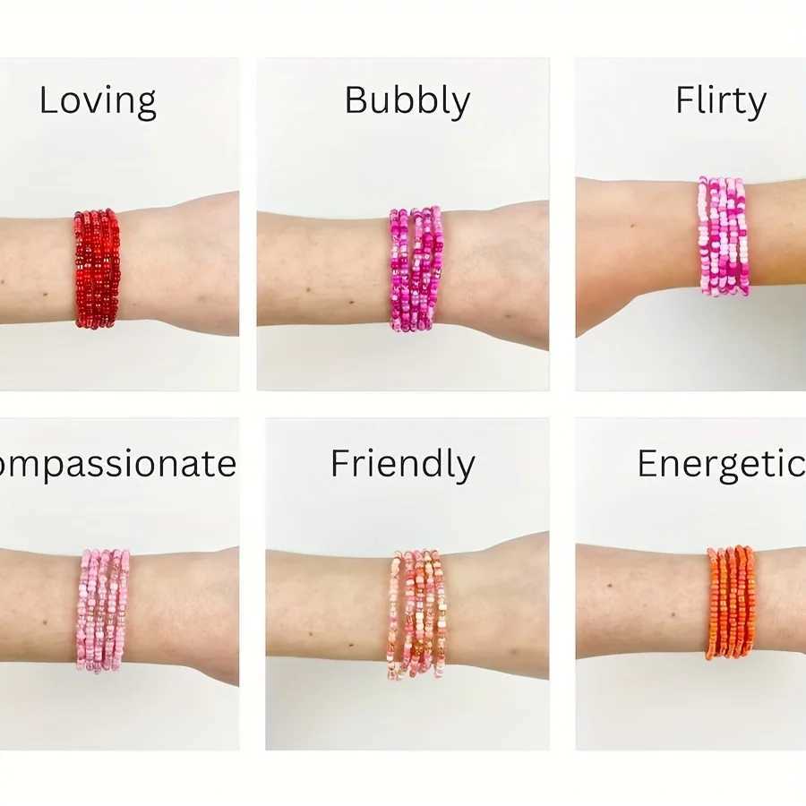 Vedawas 30 pieces (random color) Bohemian bead elastic bracelet handmade colorful beads for spring and summer beach W240913