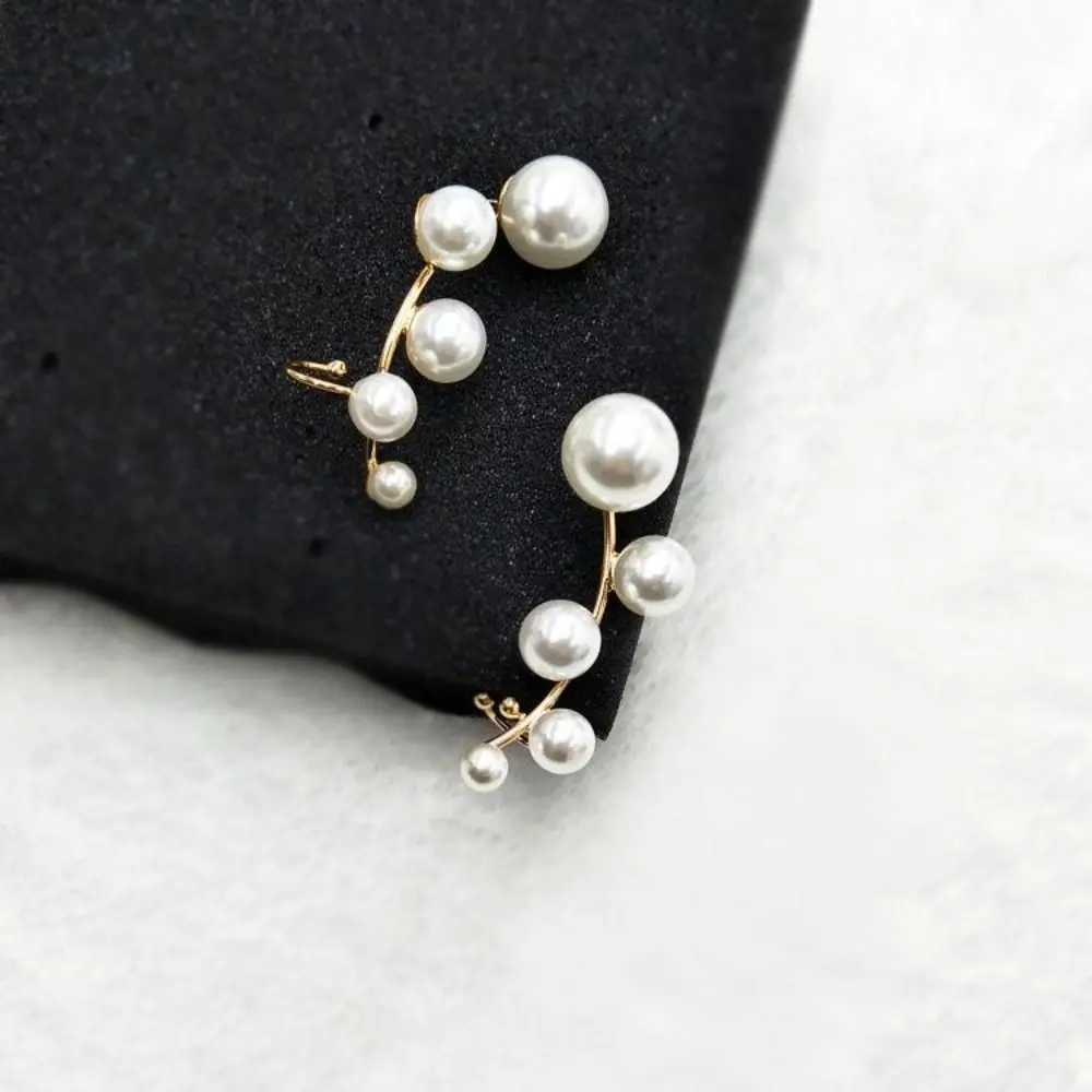 Climbing Clip on Earrings for Women White Imitation Pearl Ear Cuff Earring Wedding Fashion Jewelry Girls GiftX240913
