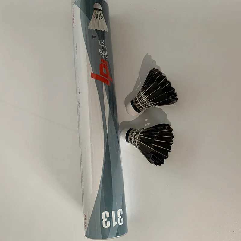 Black Barreled Badminton Training Match Black Goose Feather 12-pack Wholesale Badminton. Shuttlecock Durable Shuttlecock Y240912