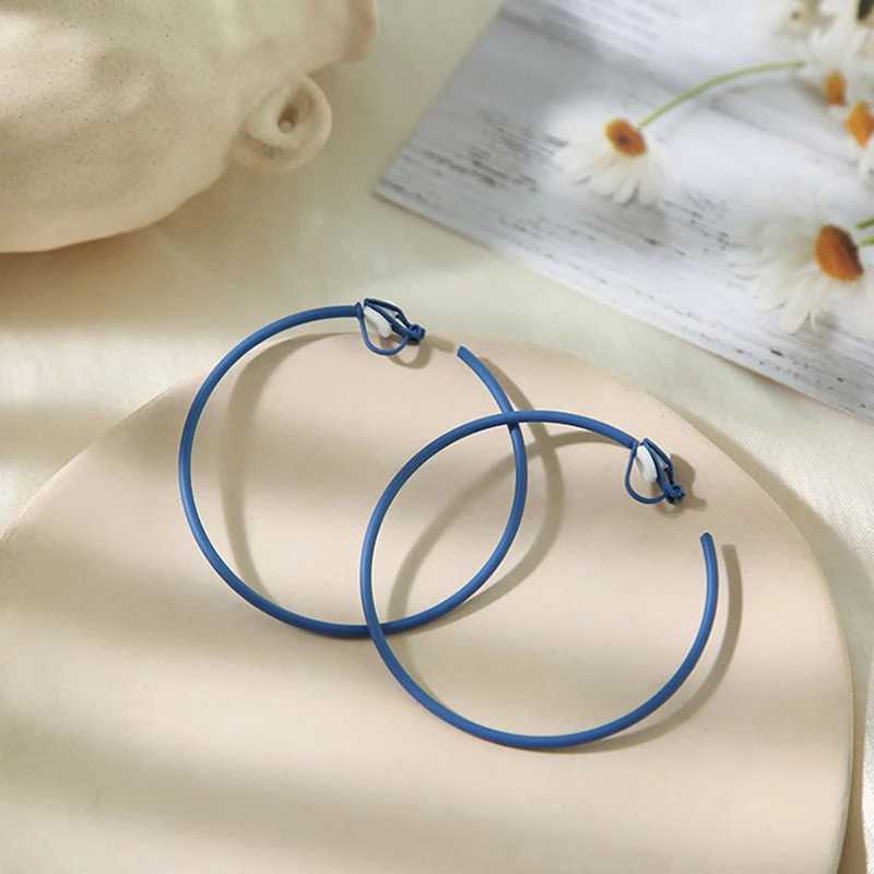 Fashion Interweave Twist Circle Geometric Round Hoop Clip on Earrings for Women Accessories Retro No Pierced Earrings JewelryX240913