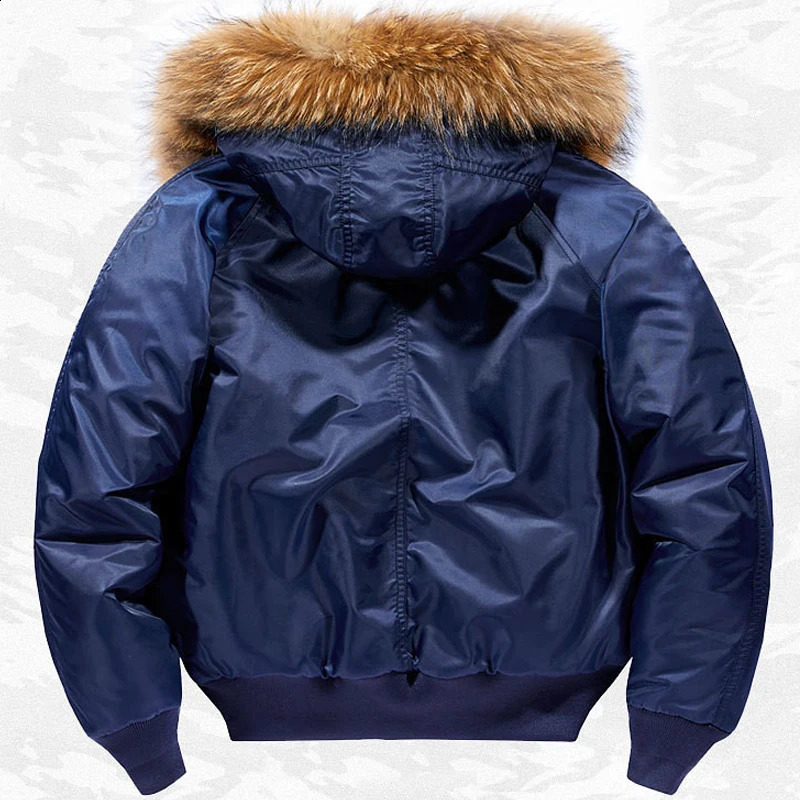 N2B Flight Jackets Men Tactical Winter Parkas Fur Hooded Cotton Padded Bomber Coat US Air Force Thick Thermal Outerwear 240912