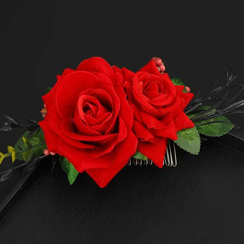 Floral Hair Combs 2023 Summer Wedding Hair Accessoires Fairy Flower Girls Hairpins Hair Clip Crown Bride Charm Headpiece JewelryX240913