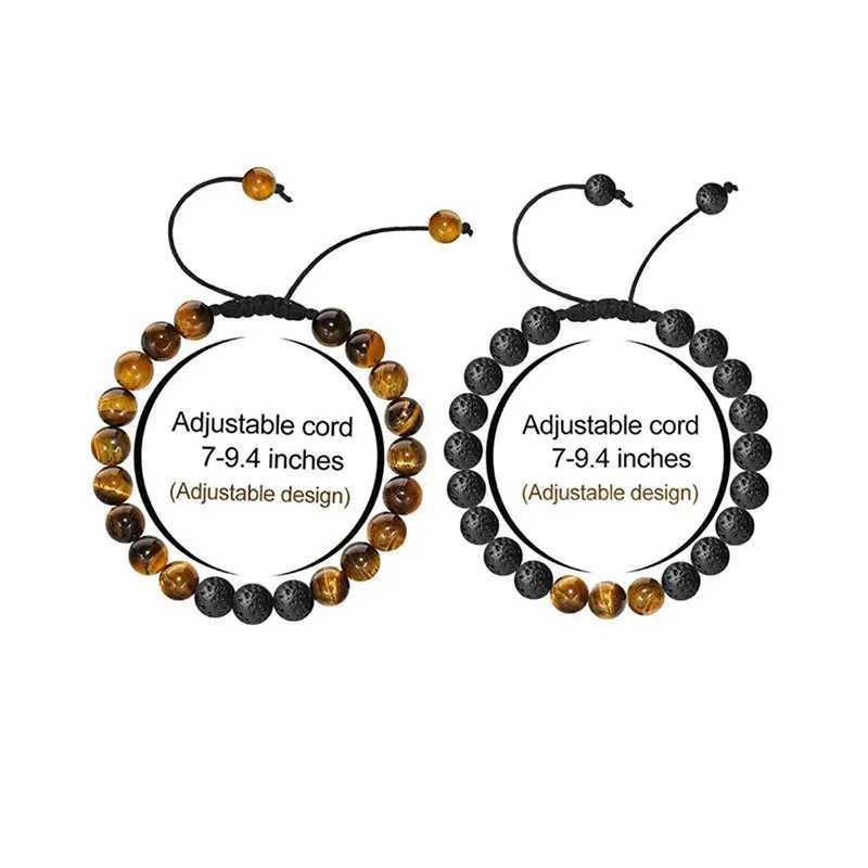 Fashionable mens bracelet stone tiger eye woven bracelet essential oil fragrance beads W240913