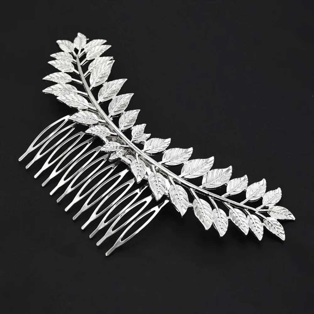 Greek Goddess Leaf Hair Combs For Women Metal Leaf Hairpins Jewelry Bridal Headpiece French Wedding Engagement Hair AccessorieX240913