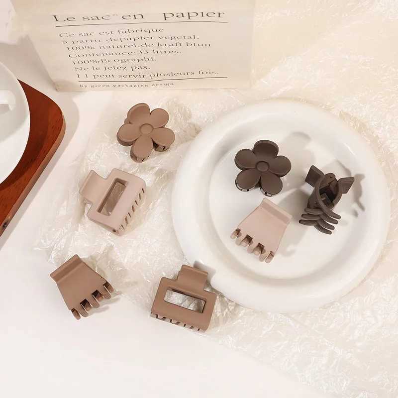 3pcs/set New Morandi Color Hair Claw For Women Flower Hair Clip Lady Small Hairpin Girls hairclip High Ponytail Clip HeaddressX240912