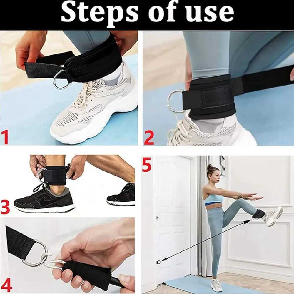 Comfortable Adjustable Padded Ankle Wrist Cuffs Fitness Ankle Straps D-Ring Support Cuffs Gym Leg Strength Workouts With Buckle Y240913