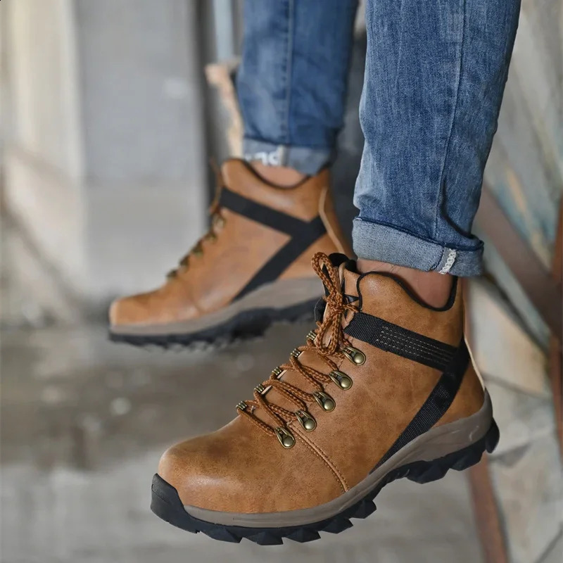 Waterproof Safety New Anti-puncture Steel Working Sneakers Indestructible Work Botas Security Shoes Men Boots 240904