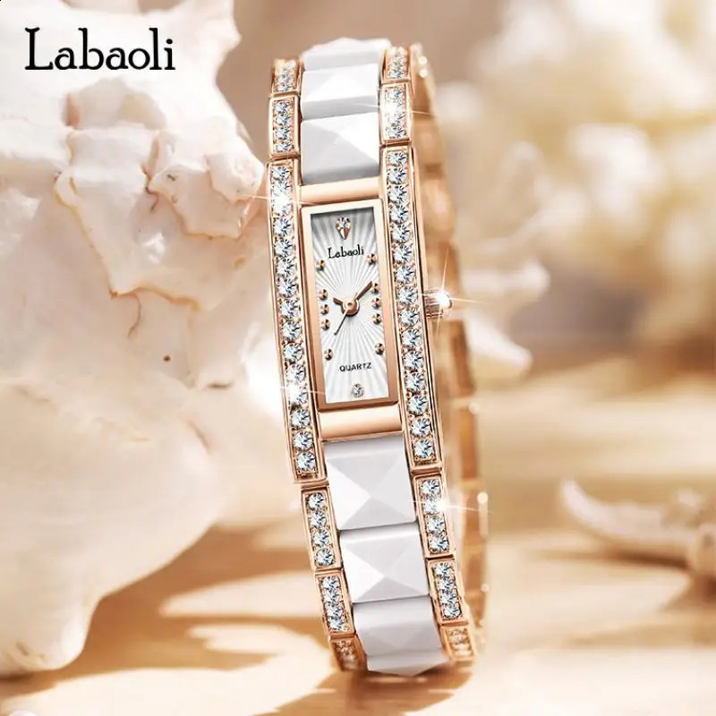 LABAOLI Rectangle y n Womens Watch Rhinestone Creative Dial Top Bracelet 240912