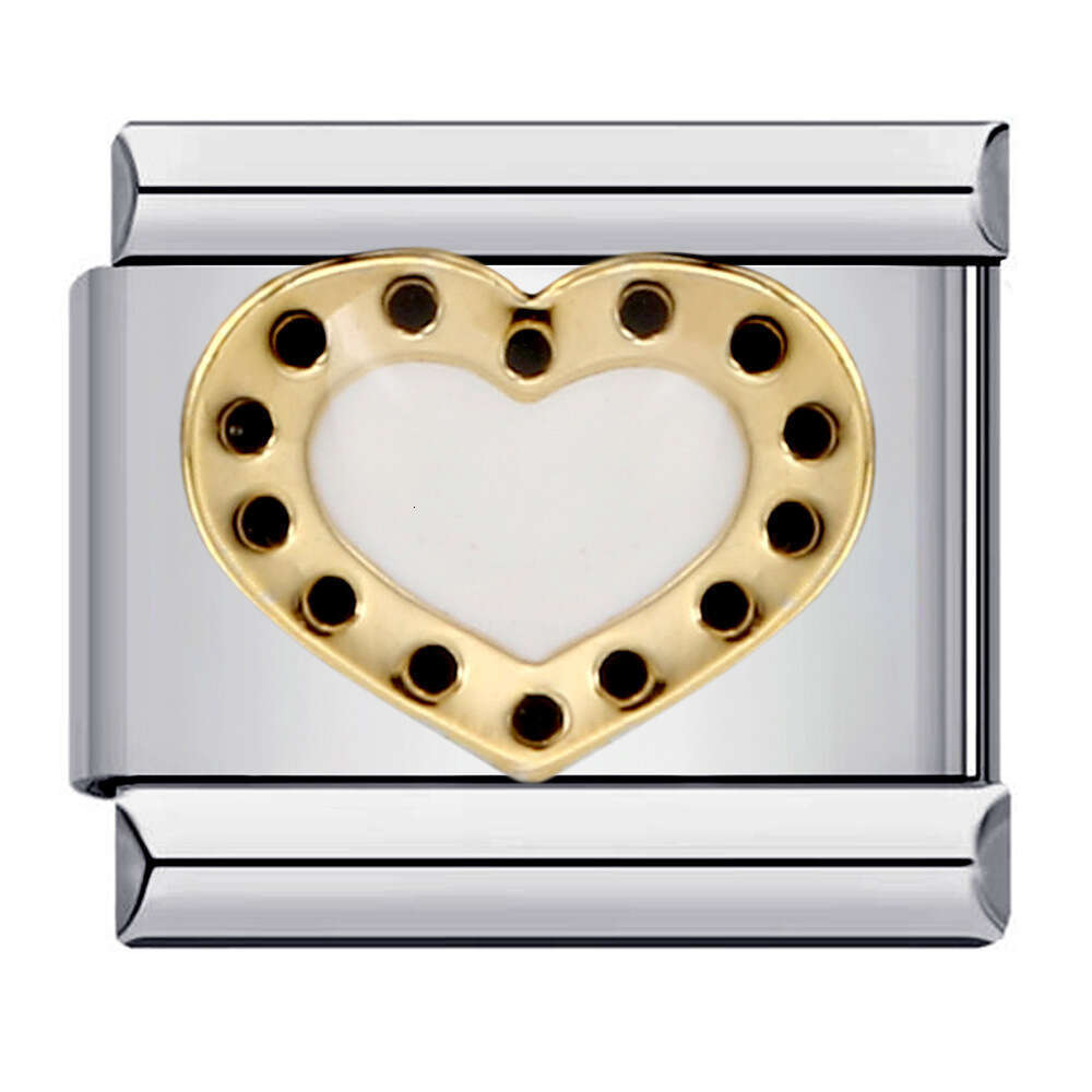 Hot Sell Love Series Titanium Steel Welding Enamel Cartoon DIY Bead Bracelet Italian Charm Links Fit 9Mm Bracelet Jewelry DIY Making Gifts