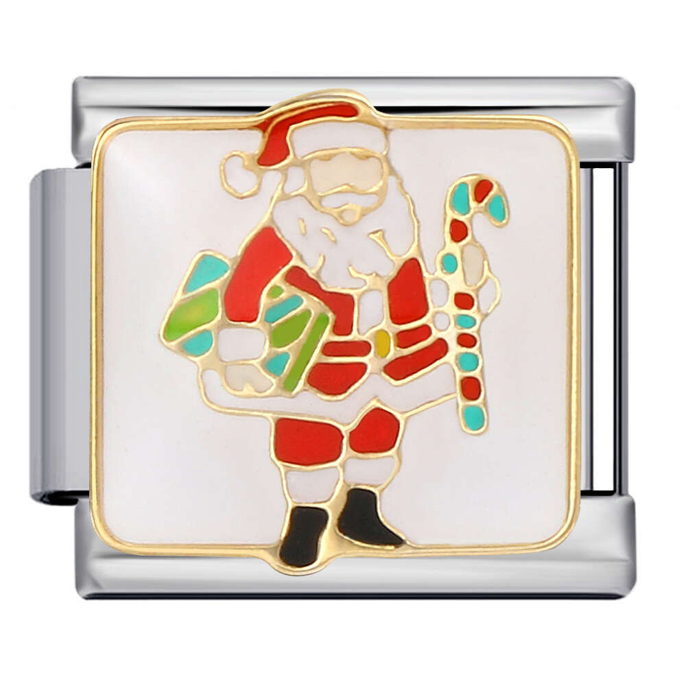 New Element Italian Module Personalized Welding Drip Oil Titanium Steel Bracelet DIY Strap Chain Fit 9mm Bracelet Jewelry DIY Making Gifts