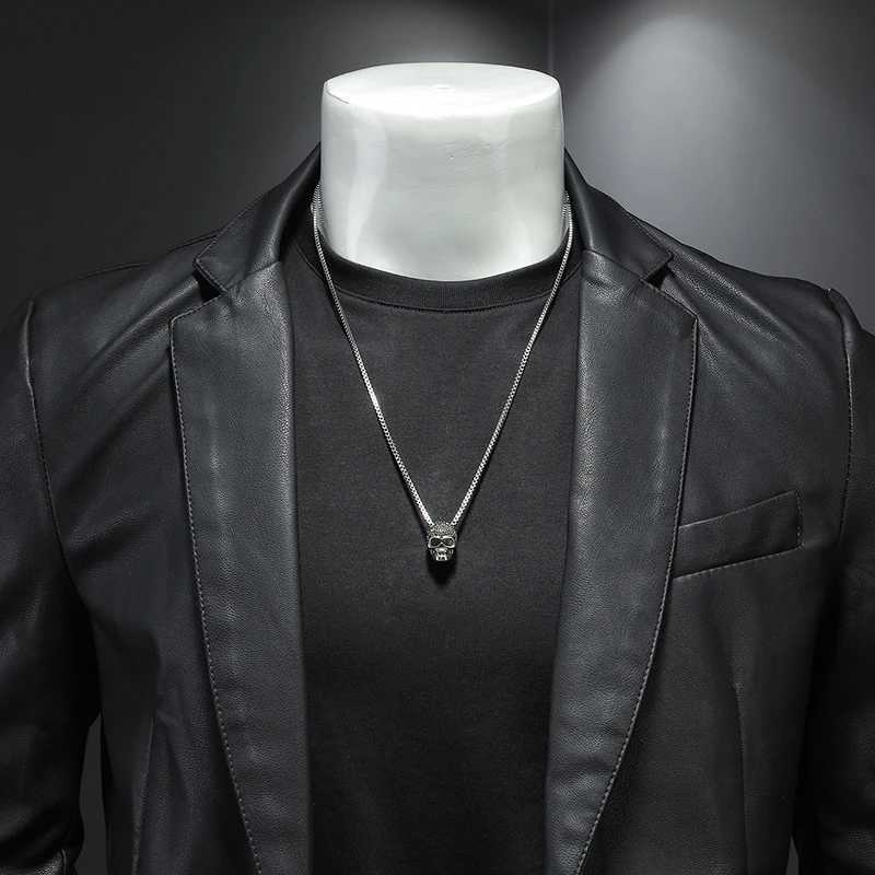 Black Jaqueta De Couro Masculina Outwear PU Leather Coats 5XL Autumn 2022 Faux Jacket Motorcycle Turn Down JacketsX240913