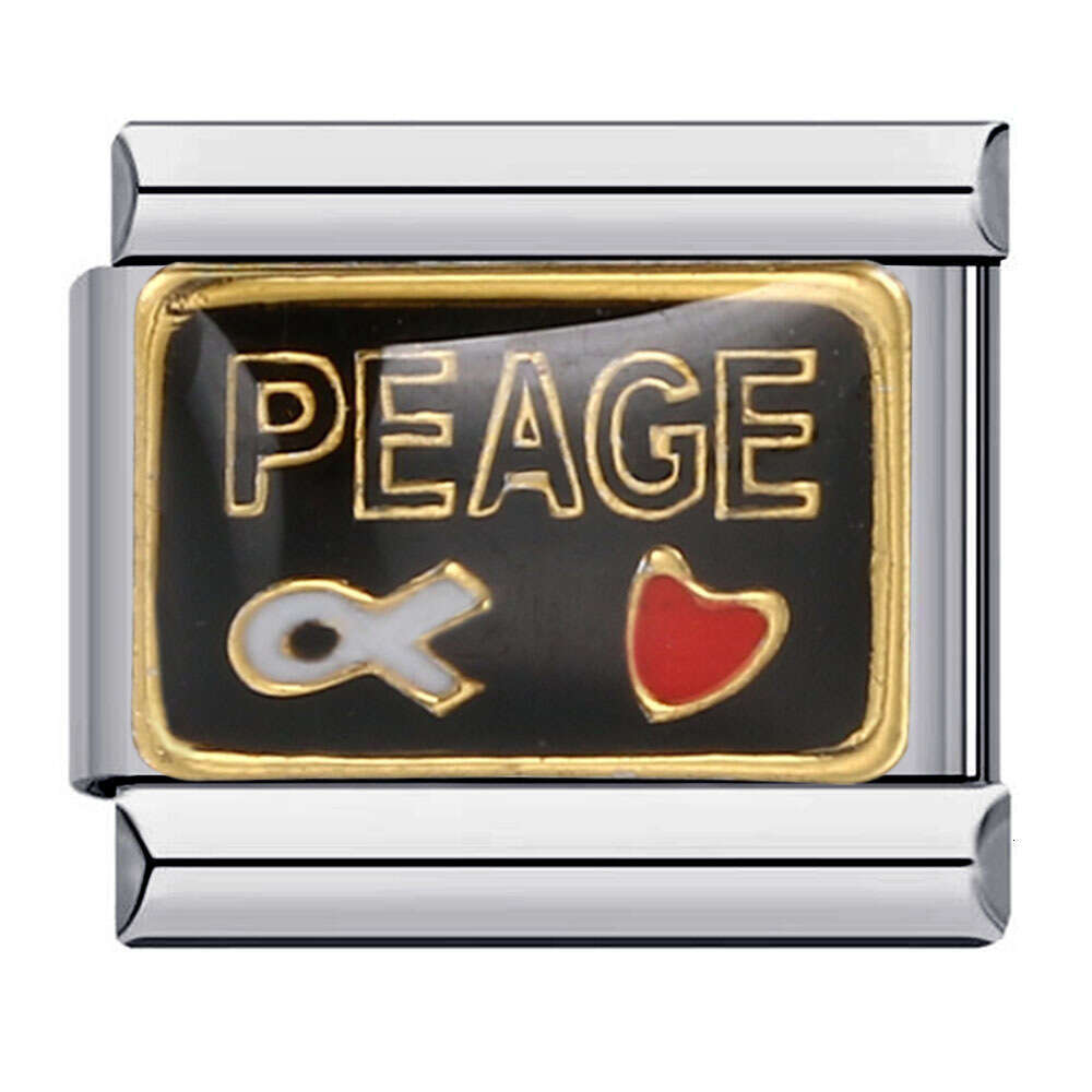 New welding pattern titanium steel gold-plated DIY module bracelet Italian Charm k Fit 9mm Bracelet Jewelry DIY Making Gifts