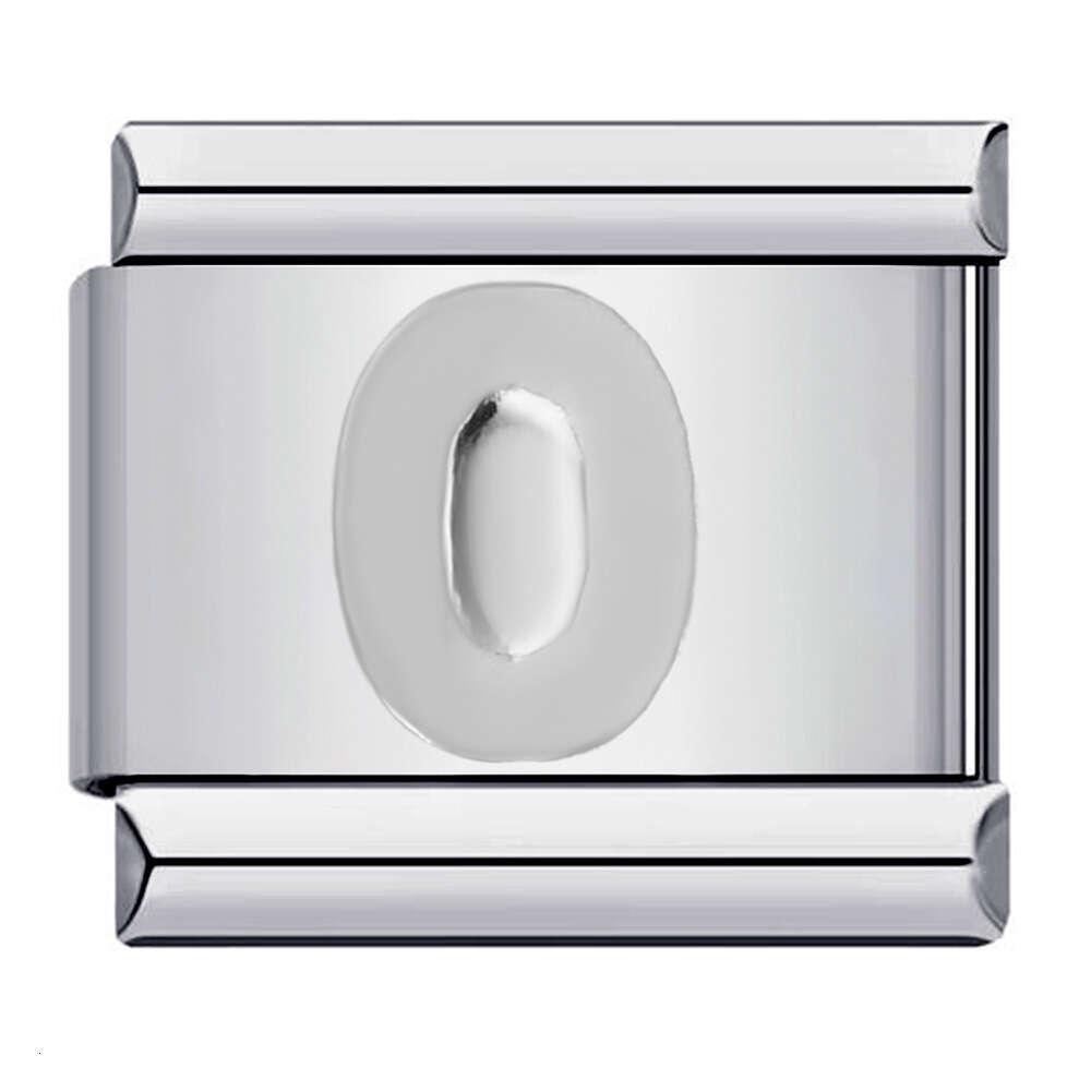 New Titanium Steel Sier Concave 26 English Letter Italian Module Bracelet DIY Italian Charm Links Stainless Steel Fit 9Mm Bracelet Jewelry DIY Making 