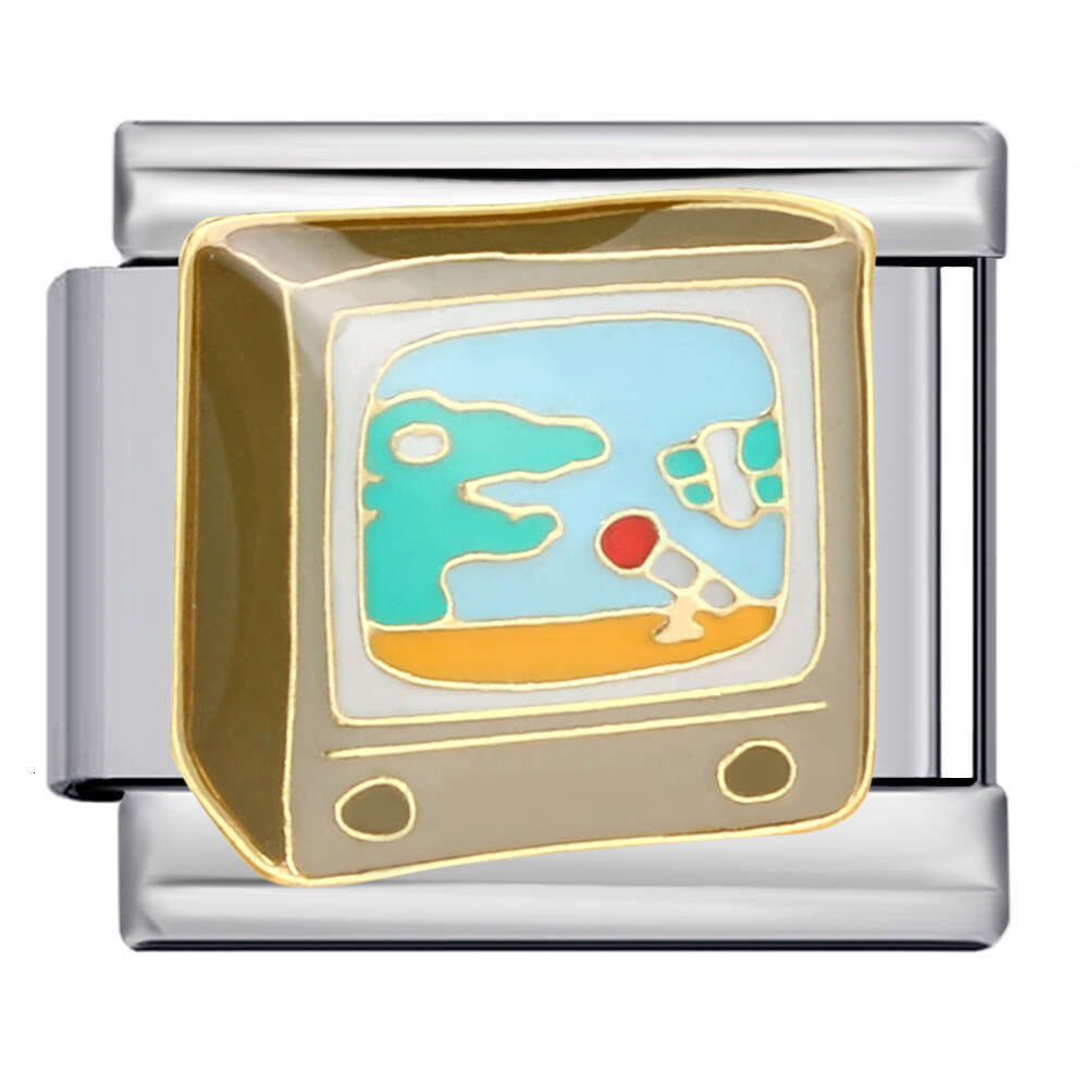 Sports Series Italian Modular Stainless Steel Elastic Splicing Bracelet Accessories Fit 9mm Bracelet Jewelry DIY Making Gifts