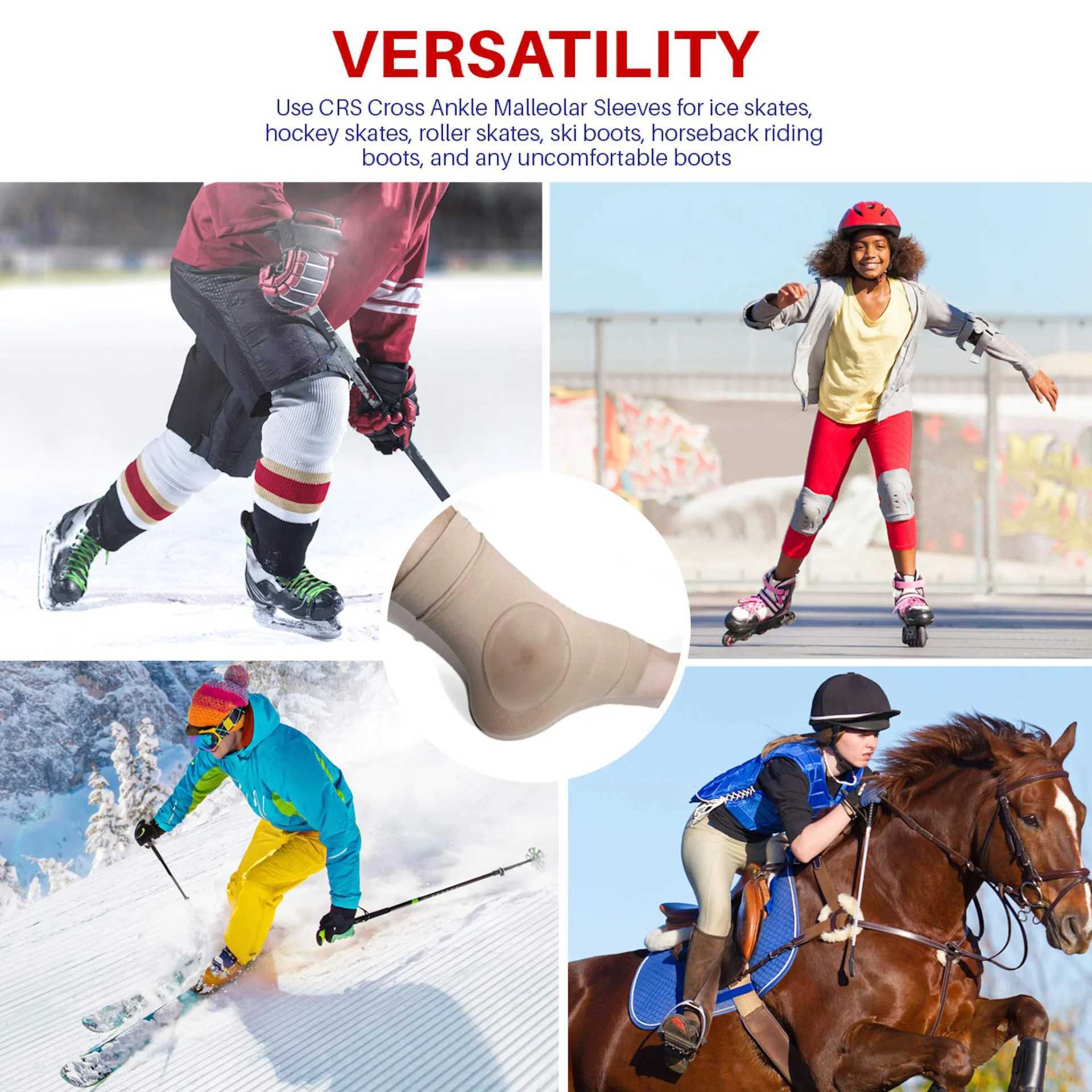 1 Pair Soft Shoe Boots Elastic Gel Bandage Nylon Sleeve For Ice Figure Skating Horse Riding Breathable Ankle Heel Foot Protect Y240913