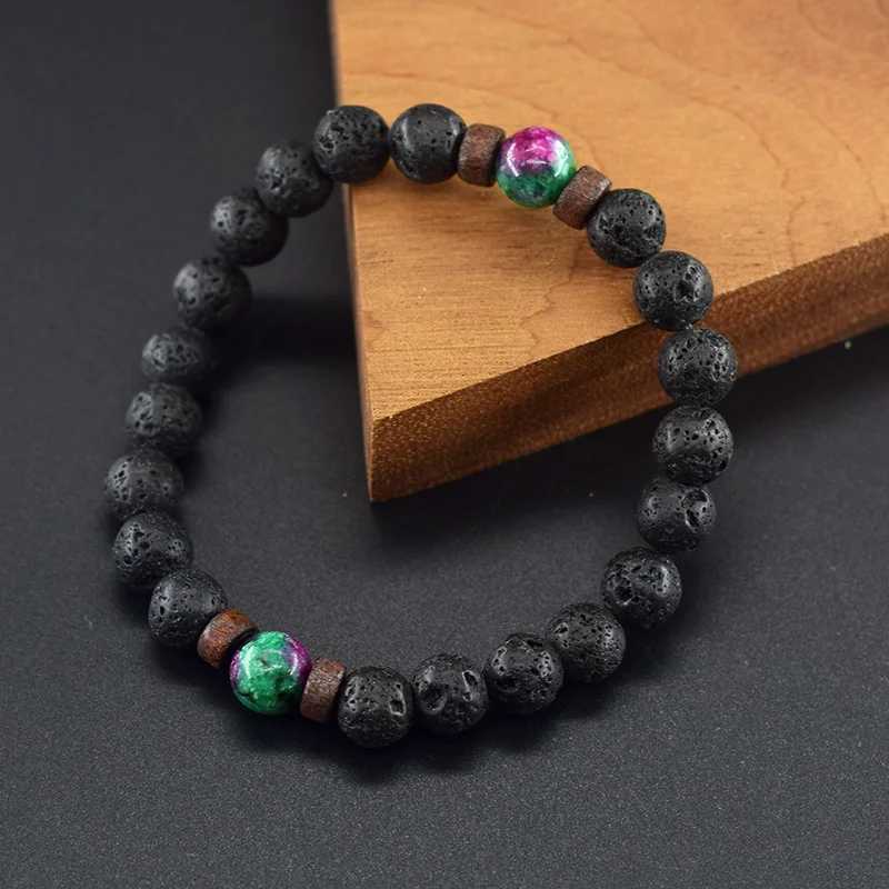 Geniune Natural Epidot Zoisite Stone Bead Bracelet Homme Volcanic Lava Bead Bracelet Made from Natural Stone Jewelry for Women W240913