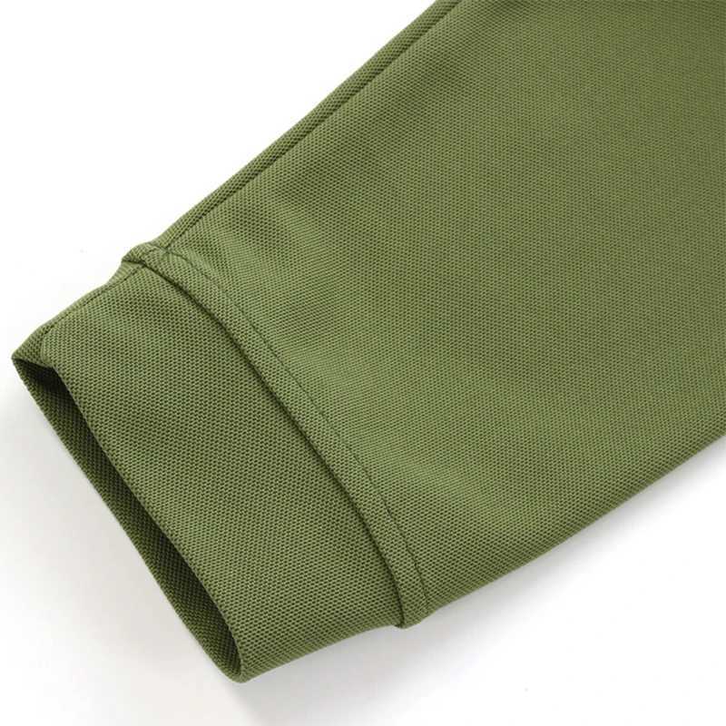 Mens 100% Polyester Long Sleeve Polo Shirt Summer Quick Dry Solid Square Collar T-shirts Sports Outside Camping TopsX240912