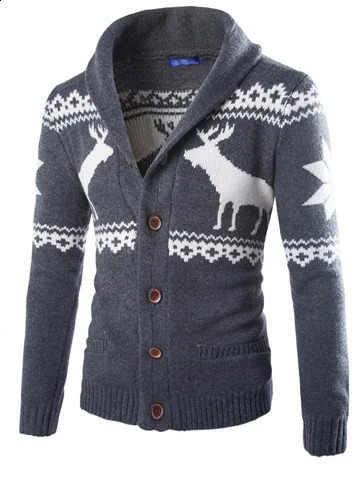 Christmas Sweater Men Autumn Winter Cardigan Mens Sweater Casual knitted Long Sleeve Jumpers Men Pull Homme Christmas Sweater 240912