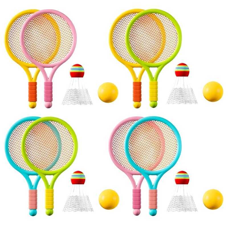 Kids Badminton Rackets Set Lightweight Children Tennis Badminton Toy Children Tennis Racquets With Balls For Family Game Y240912
