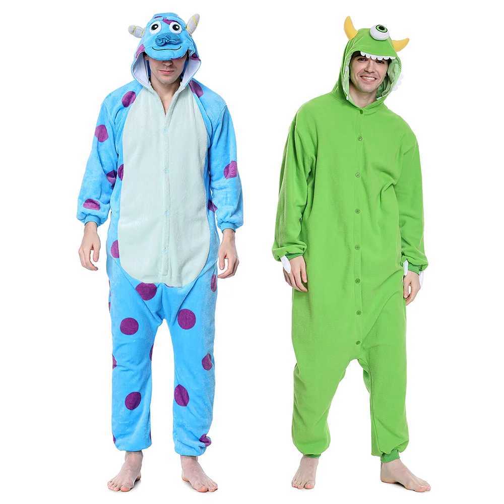 Unisex Cartoon Onesies Sullivan Mike Men Women Couple Pajamas Green Blue Funny Cute Jumpsuit Halloween Festival Outfit Overalls Y240913