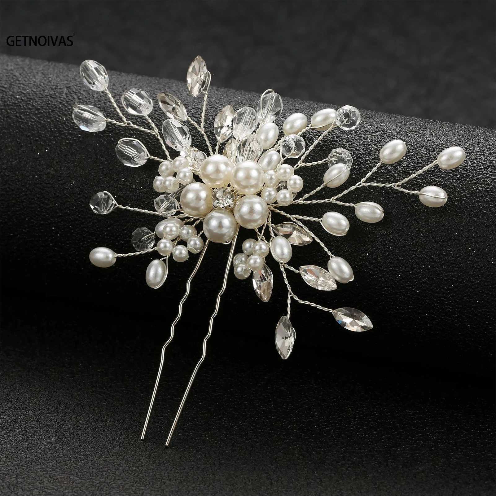 Bridal White Flower Hair Pins for Women Rhinestone Wedding Hair Accessories Bride Headpiece Party Jewelry Bridesmaid GiftX240913