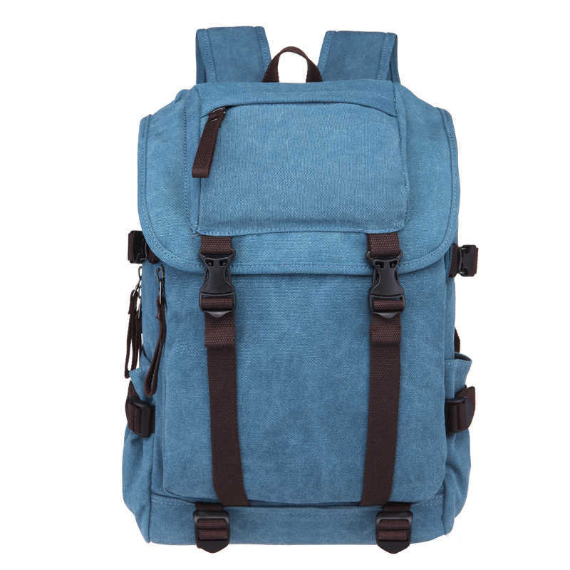Canvas bag fashion color matching women's Canvas Backpack college style women's backpack 240915