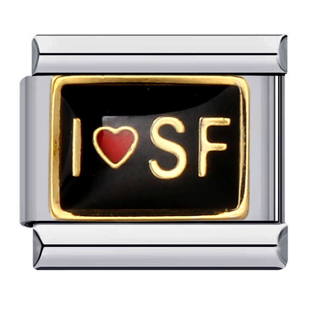 2024 New Titanium Welding Pattern Enamel Cartoon DIY Bead Bracelet Italian Charm Links Stainless Steel Fit 9Mm Jewelry Making G