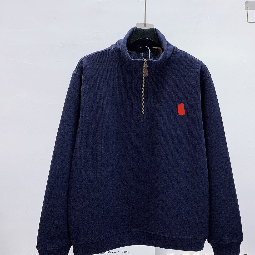 Sweatshirt Fashion POLO Women Tops Casual Letter Horse Embroidery Mens hoodie s Jumpers Warm Quarter Half Zip Up Pullover w250425