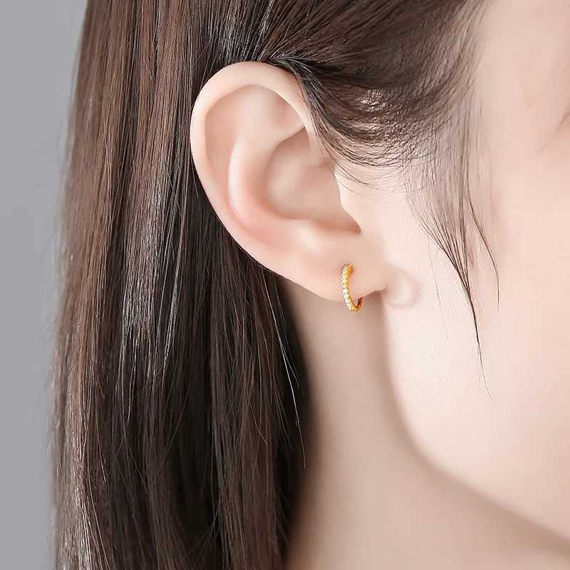 RYJU 925 Sterling Silver Shiny CZ Clip Earrings Ear Cuff for Women Without Piercing Earring Jewelry Minimalist AccessoriesX240913