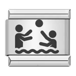 New Sports Pattern Italian Module Titanium Steel Laser Carving DIY Free Splicing Bracelet Fit 9mm Bracelet Jewelry DIY Making Gifts